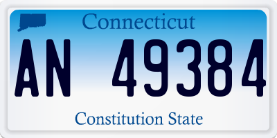 CT license plate AN49384