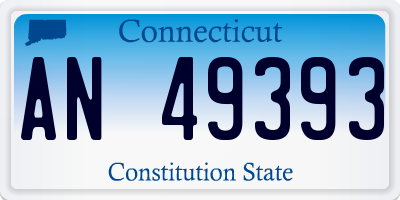 CT license plate AN49393