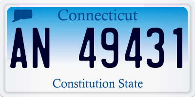 CT license plate AN49431