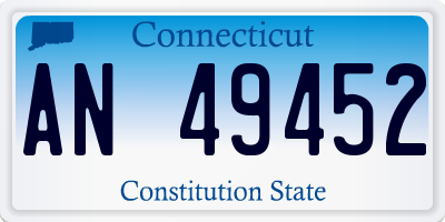 CT license plate AN49452