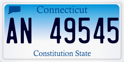 CT license plate AN49545