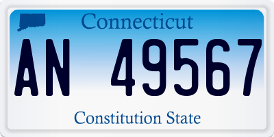 CT license plate AN49567