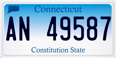 CT license plate AN49587