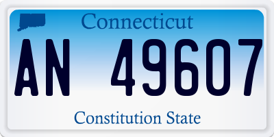 CT license plate AN49607