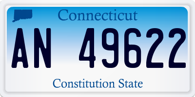 CT license plate AN49622