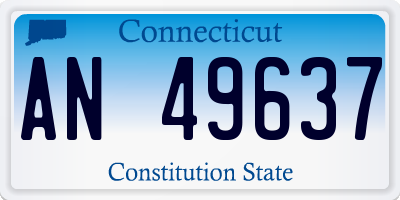 CT license plate AN49637
