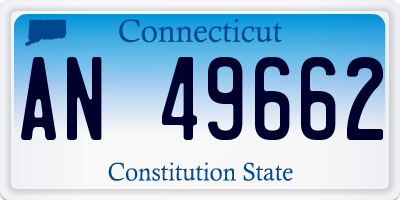 CT license plate AN49662