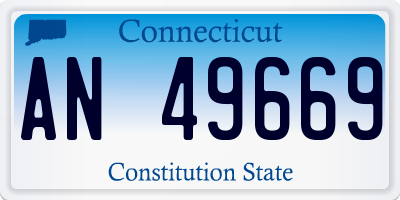 CT license plate AN49669