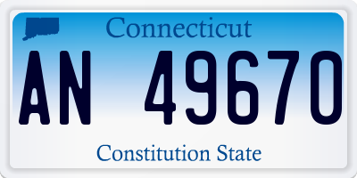 CT license plate AN49670