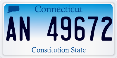 CT license plate AN49672