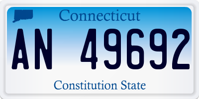 CT license plate AN49692