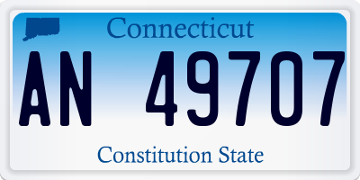 CT license plate AN49707
