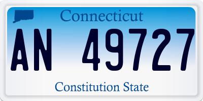 CT license plate AN49727