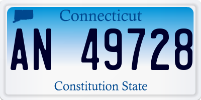 CT license plate AN49728