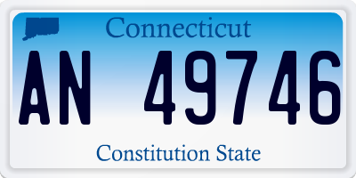 CT license plate AN49746