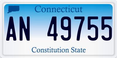 CT license plate AN49755