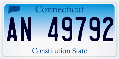 CT license plate AN49792