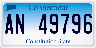 CT license plate AN49796