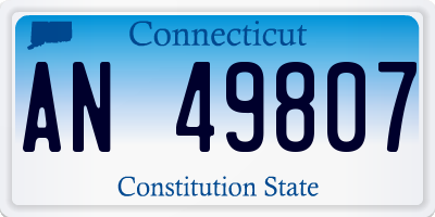 CT license plate AN49807