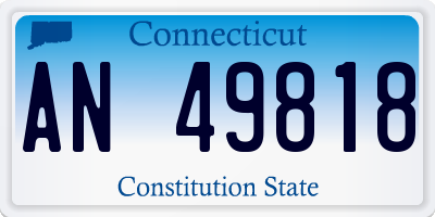 CT license plate AN49818