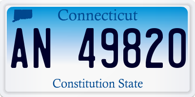 CT license plate AN49820