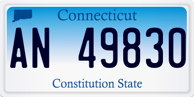 CT license plate AN49830