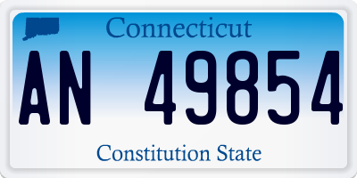 CT license plate AN49854