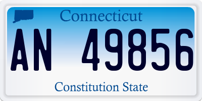 CT license plate AN49856
