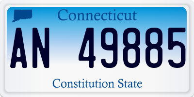 CT license plate AN49885