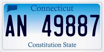 CT license plate AN49887