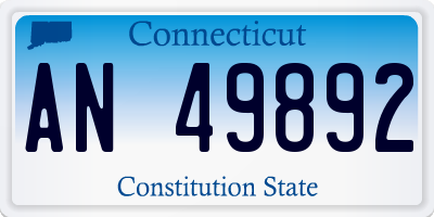 CT license plate AN49892