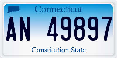 CT license plate AN49897