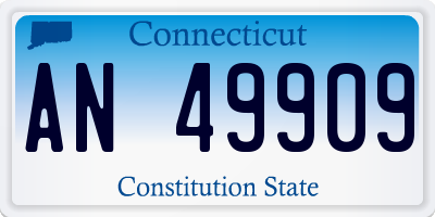CT license plate AN49909