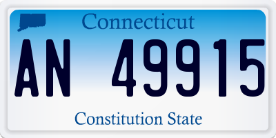 CT license plate AN49915