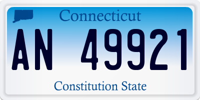 CT license plate AN49921