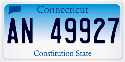 CT license plate AN49927