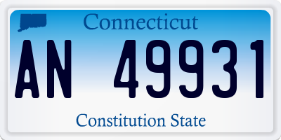 CT license plate AN49931