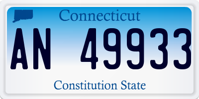 CT license plate AN49933
