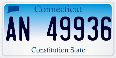 CT license plate AN49936