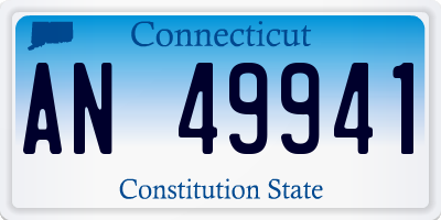 CT license plate AN49941