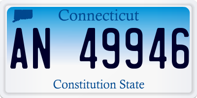 CT license plate AN49946