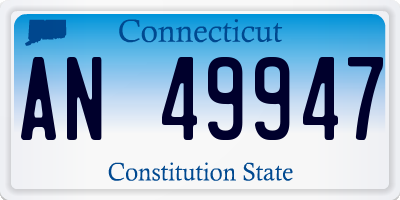 CT license plate AN49947