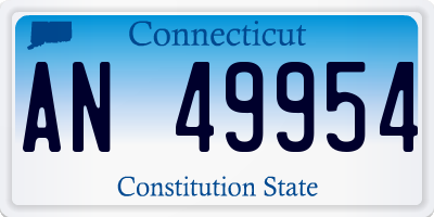 CT license plate AN49954
