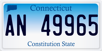 CT license plate AN49965