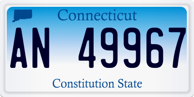 CT license plate AN49967