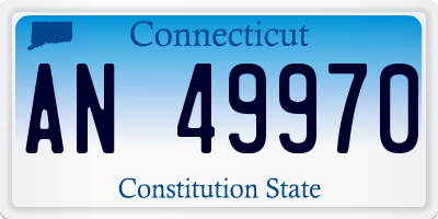 CT license plate AN49970