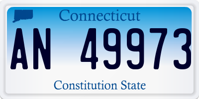 CT license plate AN49973