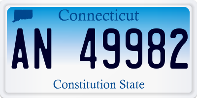 CT license plate AN49982
