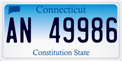 CT license plate AN49986