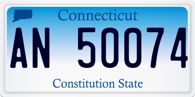 CT license plate AN50074